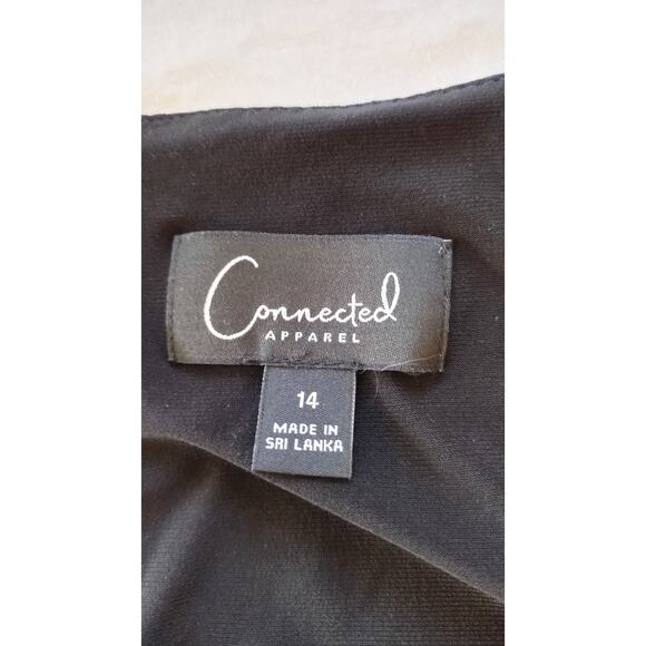 Connected Apparel Maxi Dress Black Tropical Flowers Lined size 14 - Picture 6 of 13